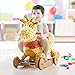 Labebe Baby Wooden Rocking Horse Yellow Giraffe 2-in-1 Toddler Ride-on Toys for 6 months to 3 years Old Kids Creative Birthday Gift