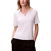 Calvin Klein Women's Johnny Collar Half Sleeve Top