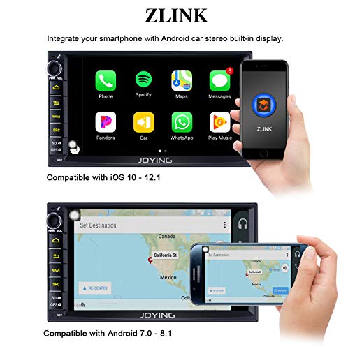 Car Stereo Double Din - JOYING Android 8.1 Car Radio 7" Touchscreen 4GB RAM 64GB ROM Car Navigation Zlink/Android Auto/Built-in DSP/Bluetooth/WiFi/Video Out/Dash Cam/OBDII - Thumbnail 2