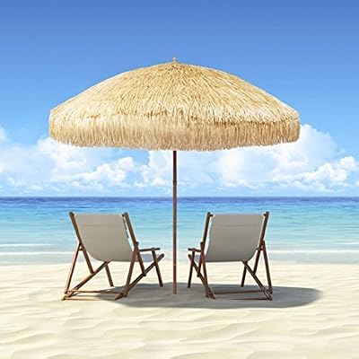 Amazon Com Hula Thatched Tiki Umbrella Natural Color 6 8 9 Options 8ft Natural Garden Outdoor