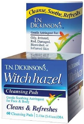 T.N. Dickinson's Hazelets Witch Hazel Pads 60 ea (Pack of 6)