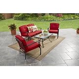 Mainstays Belden Park 4-Piece Sofa Set- RED