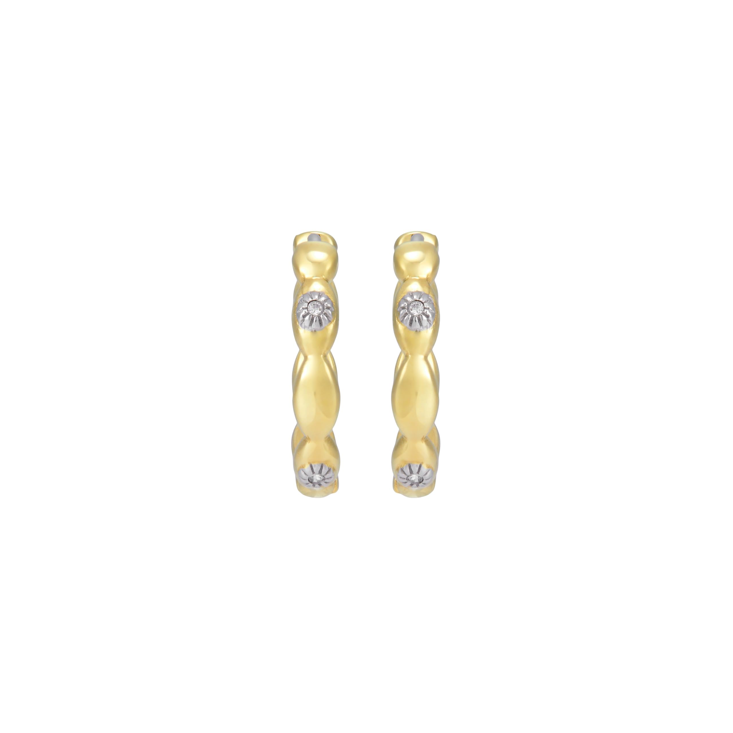 Fossil Women’s Sutton Evil Eye Gold-Tone Stainless Steel Hoop Earrings (Model: JF04795710)