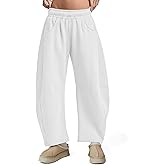 FACDIBY Womens Barrel Ankle Sweatpants Fleece Lined Baggy Sweat Pants Interior Drawstring Trousers with Pockets