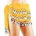 Hip Scarfs for Belly Dancing, 10PCS Hip Scarves with 128-Silver Coins Belly Dance Waist Costume Belt, Chiffon Dangling Belly Dance Sequins Hip Scarf
