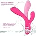Rabbit Vibrator Dildo for Vagina - All Silicone Vibrator Adult Toy - Sex for Couples - G Spot Vibrator Stimulator - Clit Vibrator - Suitable Male Sex Toy for Anal Play, Pink Lyps Aphrodite