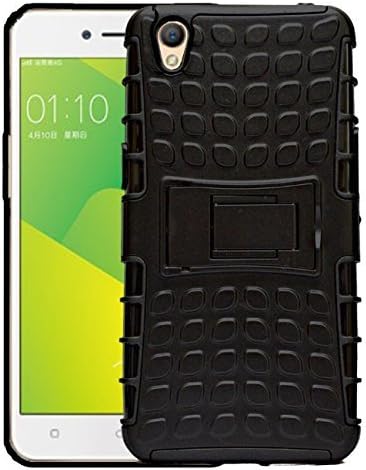 RKMOBILES Shock Absorption Hybrid Armor Protection Defender Back Cover Case For Oppo A37,Black