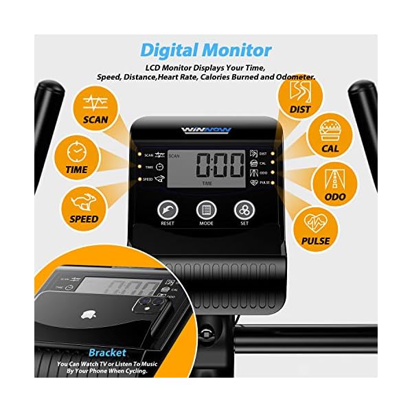 WINNOW Exercise Bike Fitness Bike Advanced Home Trainer Stationary Bike Adjustable Magnetic Resistance for Home Gym…