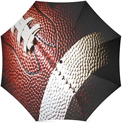 Custom Ruby American Football Compact Travel Windproof Rainproof Foldable Umbrella