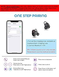 Ture Auriculares inalámbricos Bluetooth 5.0 con funda de carga, auriculares deportivos a prueba de sudor para correr o gimnasio, auriculares invisibles con micrófono, fácil de emparejar, sonido HiFi