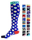 Compression Socks (1 pair) for Men & Women by INFINITY - BEST for Running, Nurses, Shin Splints, Flight Travel, & Maternity Pregnancy - Boost Athletic Stamina & Recovery (Balloons, S/M)