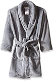 Komar Kids Big Boys' Fleece Robe Solid Gray, Gray, Small