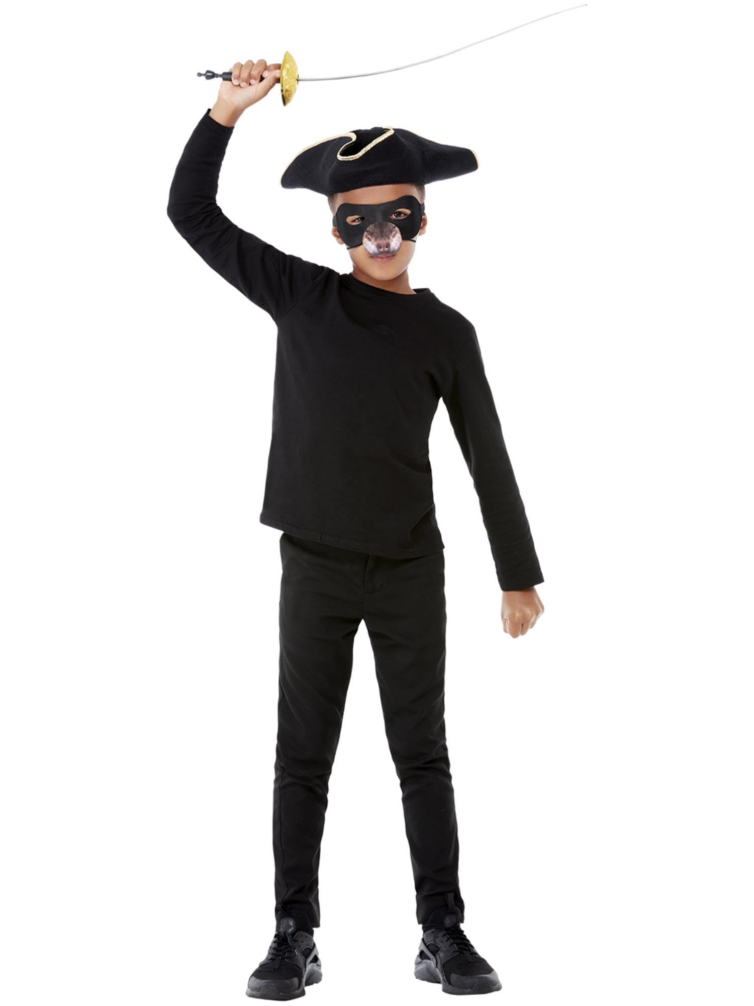 Smiffys Rat Kit Hat, Sword, Eyemask & Nose, Children's Animal Fancy Dress, Animal Dress Up Accessories