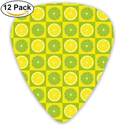 ROSSERJR Lemon And Lime Figures 12 Pack Colorful,Stylish, Premium Quality | Perfect Guitar Picks For Kids &amp; Teens