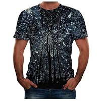 TOPUNDER Men Summer New Full 3D Printed T Shirt Plus Size S-3XL Cool Printing Top Blouse Navy