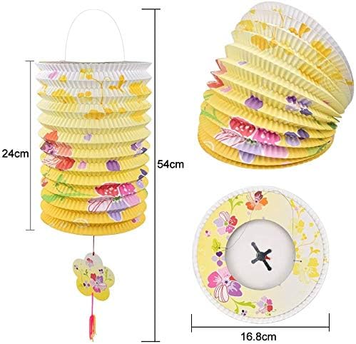 12 Pieces Chinese Paper Lanterns - Chinese Paper Lanterns Lamp Shades Ceiling Hanging Decoration Colorful for Birthday Wedding Party - Image 3