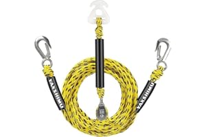 YAXSHIMU Self Centering Tow Harness for Watersports, Heavy Duty Boat Tow Harness with 2 Permanent Antirust Stainless Steel Rider