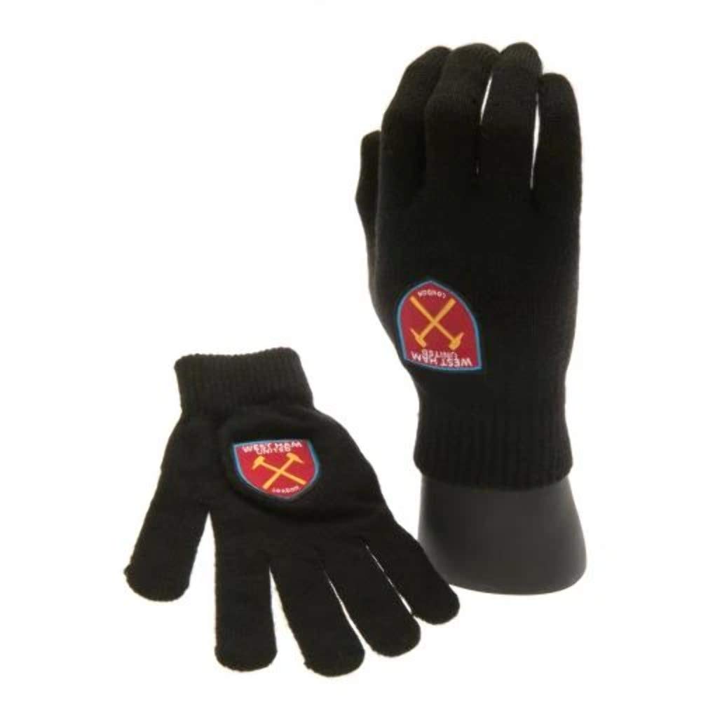 Official West Ham United FC Knitted Navy Gloves