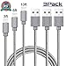 SEENFAAN DSGSFHYT Lightning Cable iPhone Charger 3Pack 3FT / 6FT / 10FT (1M / 2M / 3M) Nylon Braided Charging Cable USB Charger Cable for Apple iPhone X/8/7/7 Plus/6s plus/6s/6/6 plus, iPad/iPod (Sliver Gray)