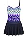 Hilor Women's Retro One Piece Swimsuit Halter Bathing Suit Bandeau Swimdress