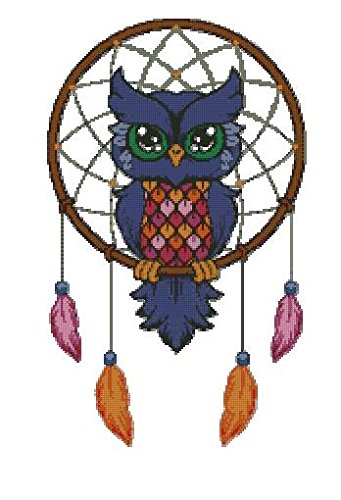 Owl and dreamcatcher 14ct counted cross stitch kit embroidery kits, 150 x 258stitch,38x57cm Egyptian cotton counted cross stitch kits