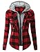 Doublju Women Casual Layerd Pattern Zip-Up Jackets
