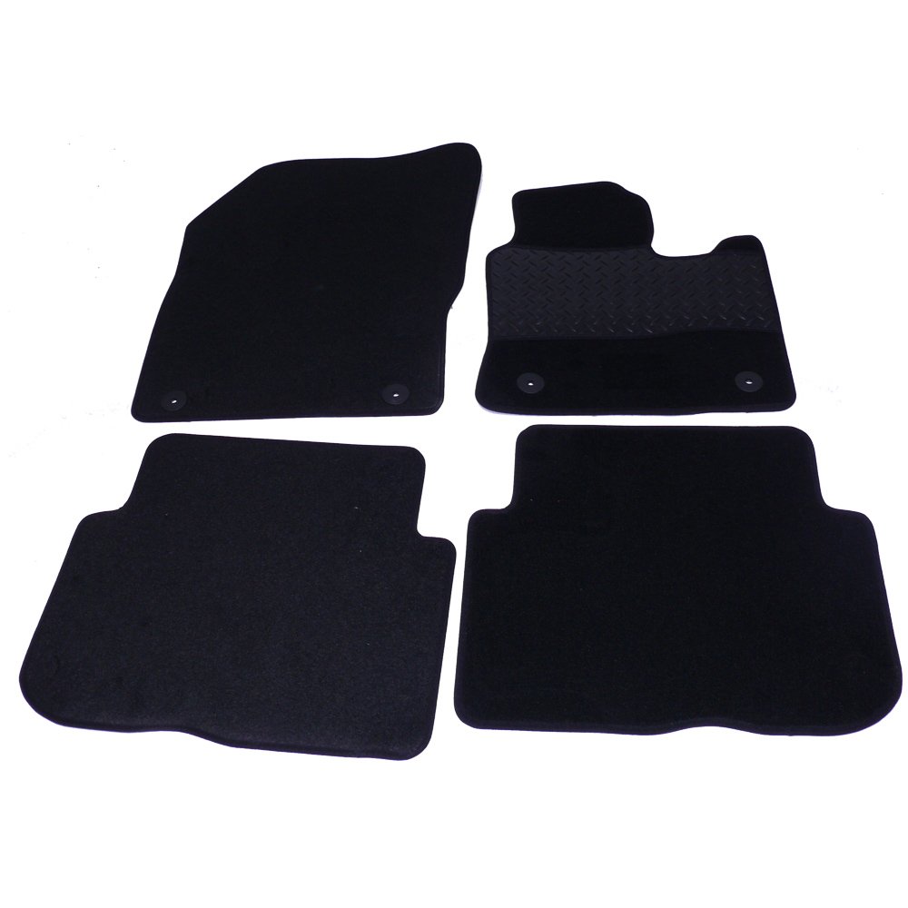 Sakura Mat Set for Carpet with Rubber Heelpad VW Touran 2010 Onwards - Black