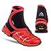 Azarxis Low Trail Gaiters Protective Shoe Covers Wrapid Gators for Men & Women & Youth Running Hiking Climbing (Red & Black)
