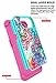 S7 Edge Case, Galaxy S7 Edge Case, Style4U Hawaiian Flower Studded Rhinestone Crystal Bling Hybrid Armor Case Cover for Samsung Galaxy S7 Edge with 1 Style4U Stylus [Hawaiin Flower Teal/Hot Pink]
