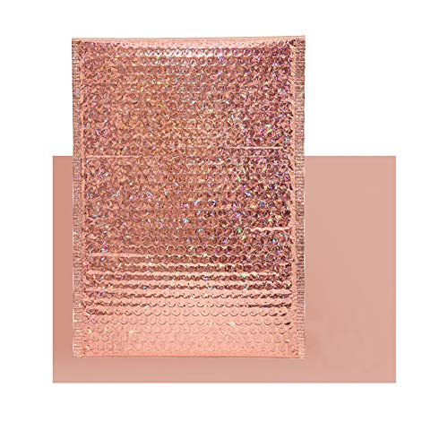 50 pack 6x9" Holographic Metallic Champagne Rose Gold Bubble Mailers