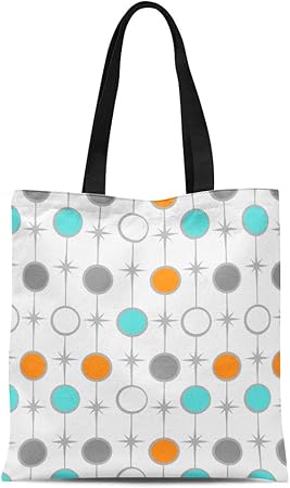 Amazon Com Suike Canvas Tote Bag Reusable Retro Dots And