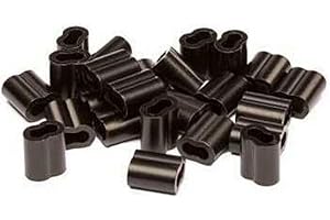 RIG EM RIGHT Rig'Em Right Waterfowl Black Aluminum Decoy Cord Crimps - 1/8" Diameter Sized for Standard PVC Decoy Cord (24 Crimps)