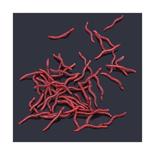 100-PCS-Red-Worm-Soft-Rubber-Fishing-Lures-Baits-15-Inch-4-cm