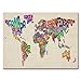 Trademark Art Michael Tompsett Typography World Map II Canvas Art, 22 by 32-Inch