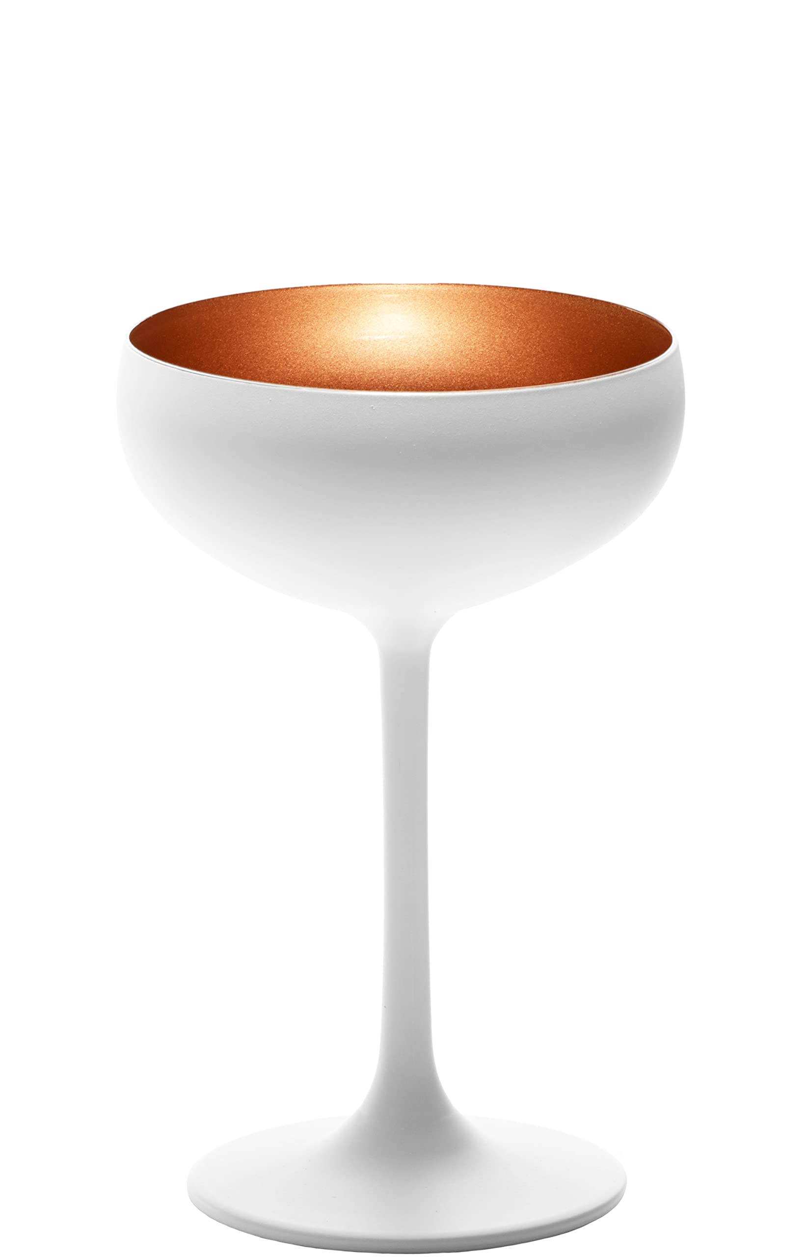Stölzle Lausitz Elements Champagne Bowl, White (Matte) Bronze, Set of 6, 200 ml, Champagne Bowl Made of High-Quality Crystal Glass, Shockproof, Champagne or Champagne Bowl, Dishwasher-Safe Coupette