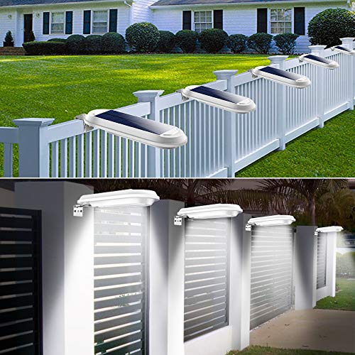 Solar Deck Lights Outdoor Waterproof 18 LED Solar Gutter Lights for Yard Walkways Stairs Patio Pathway Step Driveway (Cool White, 4 Pack) - Thumbnail 5