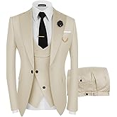 Wangyue Mens Suit 3 Piece Slim Fit Suits for Men Wedding Prom Tuxedo for Men Formal Business Suit