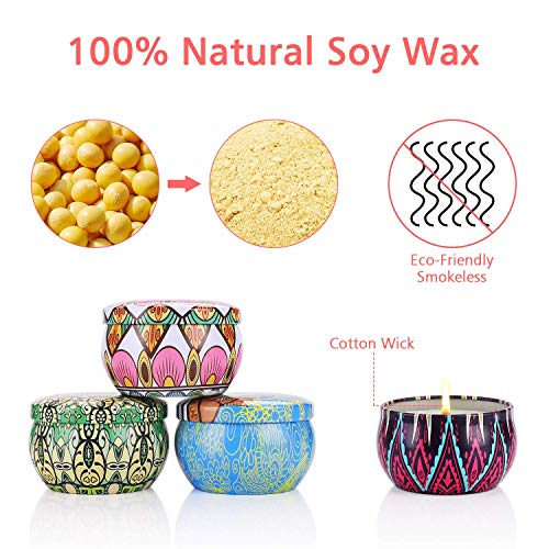 YIHANG Scented Candles Gift Sets, Natural Soy Wax 2.5 Oz Unit Portable Travel Tin Perfect for Women Aromatherapy Anniversary - 12 Pack