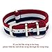 CIVO Watch Bands NATO Premium Ballistic Nylon Watch Strap Stainless Steel Buckle (Navy/Crimson/Ivory, 22mm)
