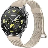 Fekra 22mm Magnetic Stainless Steel Metal Band Compatible With Galaxy Watch 3 45mm, Huawei Watch GT4 46mm, GT3, GT2 Pro, Amazfit GTR 2/3/3 Pro/GTR4 (Starlight)