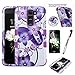 LG K7; LG TRIBUTE 5; LG ESCAPE 3 Case, Phonelicious (Tm) [Heavy Duty][Shock Absorption][Drop Protection][Hybrid Armor]Rugged Impact Phone Tuff Robust Cover + Screen Protector & Stylus(PURPLE HIBISCUS)