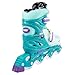 Crazy Skates Adjustable Inline Skates for Girls and Boys - Adjust to fit 4 Sizes - Model 148 - Teal/Purple (Size: Large | 5-8)