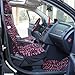 OxGord 17pc Set Zebra Animal Print Auto Seat Covers Set - Front Low Back Buckets - Rear Split Bench - Pink & Black