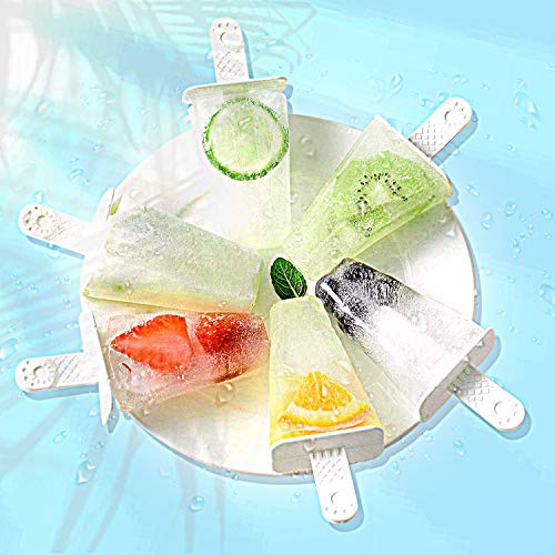 DIFENLUN Ice Pop Molds, 6 Easy-release Popsicle Molds With Sticks and Drip-guards, BPA-free Silicone DIY Ice Cream Maker - Thumbnail 2