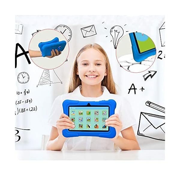 Pritom-7-inch-Kids-Tablet-Quad-Core-Android16GB-ROM-WiFiBluetoothDual-Camera-EducationlGamesParental-ControlKids-Software-Pre-Installed-with-Kids-Tablet-Case-Dark-Blue PRITOM Kids Tablets 7 Inch, WiFi Tablets for Children, Android 10, 32GB ROM,Toddler Tablet, BT, Dual Camera, Parental…