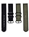 Mudder 2 Pieces Replacement Nylon Watchbands Watch Straps, Army Green and Black (22 mm)