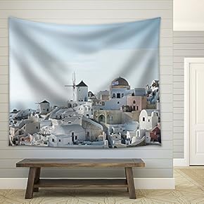 Exotic Buildings by The Sea - Fabric Wall Tapestry Home Decor - 51x60 inches