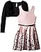 Beautees Girls' Big 2 Pc. Shrug Over Border Flocking Dress-Scuba Fabric