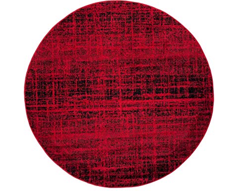 Safavieh Contemporary Rug for Living Room, Dining Room, Bedroom - Adirondack Collection, Short Pile, in Red and Black, 122 X 122 cm