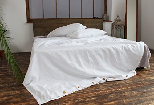 Pure linen duvet cover in natural linen oatmeal, white, off-white or grey color, twin, full, queen, king and calKing sizes available